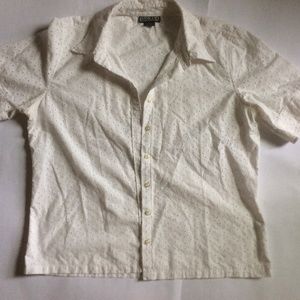 Pretty eyelet blouse Lands end size 12 short sleeve